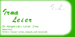 irma leier business card